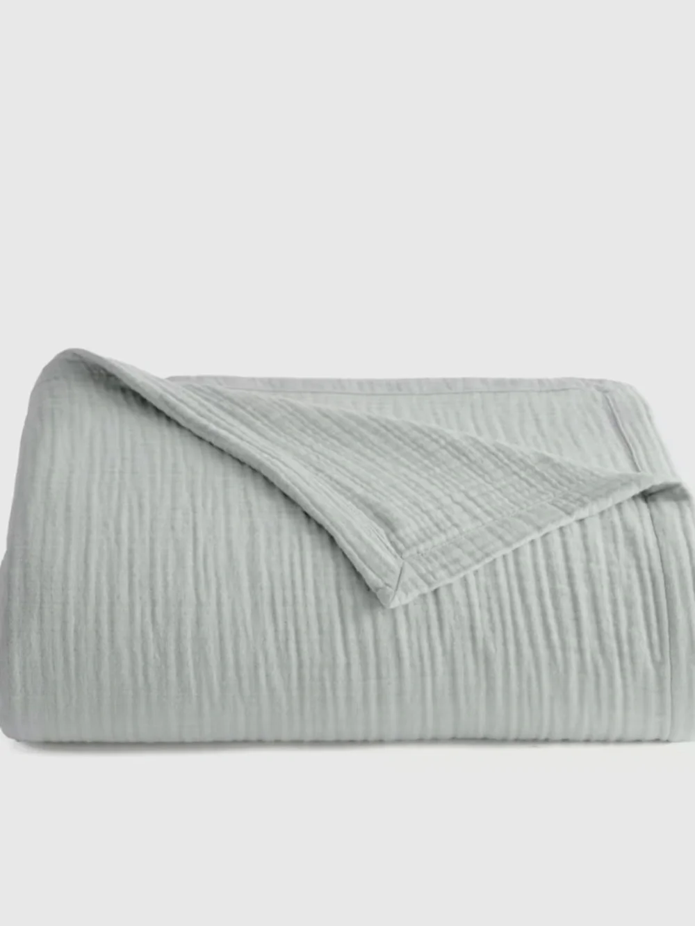 Organic Cotton Gauze Blanket Full Queen Light Blue Mist Quince